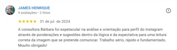 Depoimento de cliente sobre a consultoria de marketing digital da Bárbara Fowler