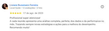 Depoimento de cliente sobre a consultoria de marketing digital da Bárbara Fowler